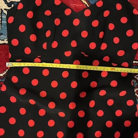 endless rose red polka dot dress Polka-dot tights, black heels, and a red dress: holiday ready! Styling the  Red 3D Roses Slim Mini Dress with @melissemartineau 